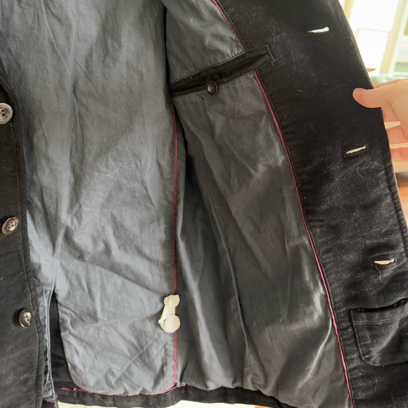 Vintage Gap Velvet Jacket S Men Black Cotton Pockets Lined Three Button - Picture 4 of 5